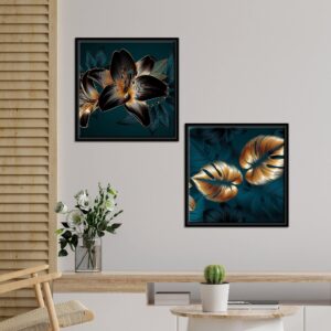 lily-flower-canvas-wall-painting-of-2-pieces-floating-frame