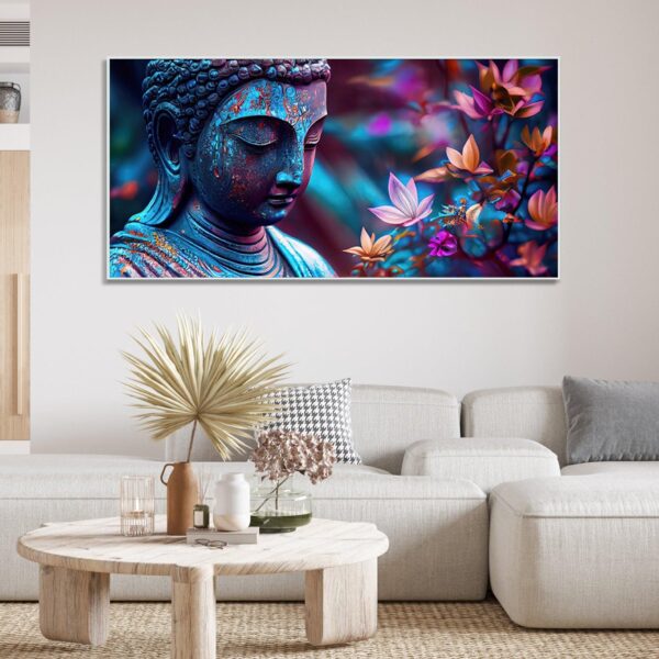 lord-gautam-buddha-floral-art-canvas-wall-painting