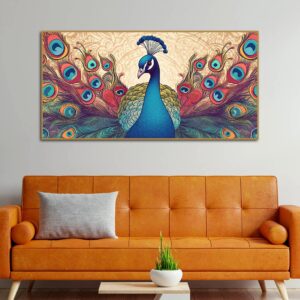 beautiful-peacock-in-traditional-style-canvas-wall-painiting