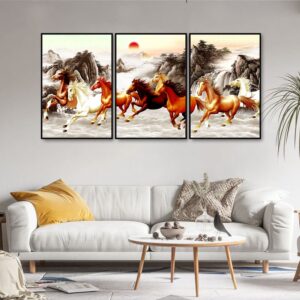beautiful-running-horses-at-sunset-floating-canvas-wall-painting-set-of-4