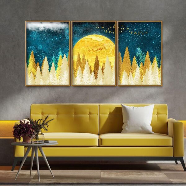 golden-abstract-tree-premium-canvas-floating-canvas-wall-painting-set-of-three