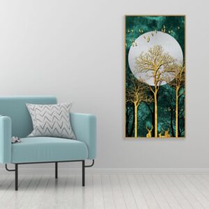 golden-tree-with-moon-and-flying-birds-premium-canvas-wall-painting