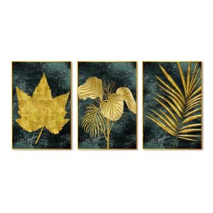 golden-leaves-floating-canvas-wall-painting-set-of-three-1