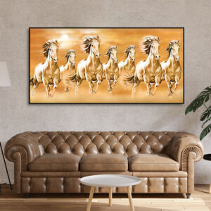 beautiful-vastu-seven-running-horses-canvas-wall-painting