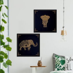 madhubani-art-elephant-canvas-wall-painting-of-two-pieces-floating-frame