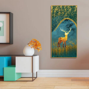 golden-deer-modern-abstract-art-premium-canvas-wall-painting