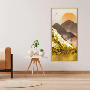 golden-mountains-and-birds-scenery-canvas-wall-painting