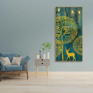 golden-nightscape-with-deer-and-golden-birds-canvas-wall-painting
