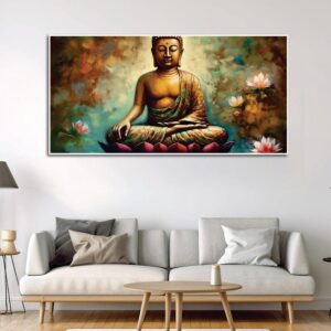 meditating-gautam-buddha-statue-canvas-wall-painiting