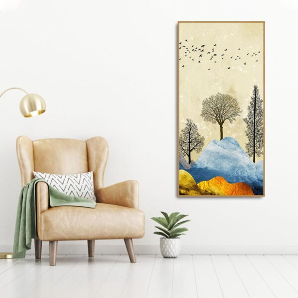 beautiful-mountain-landscape-with-trees-and-birds-canvas-wall-painting