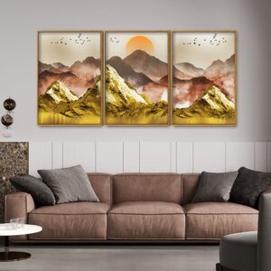 golden-mountains-and-birds-scenery-floating-canvas-wall-painting-set-of-three-2
