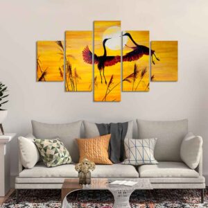 pair-of-cranes-over-an-autumn-field-canvas-bedroom-wall-painting