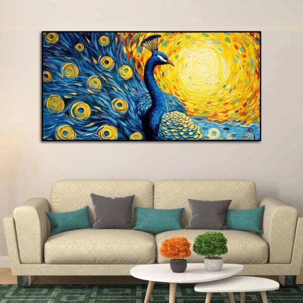 peacock-with-beautiful-feather-canvas-wall-painiting