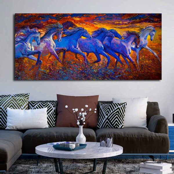 seven-horse-running-in-field-canvas-wall-painting