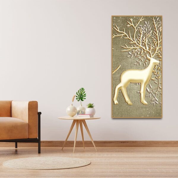 swamp-deer-in-forest-premium-canvas-wall-painting