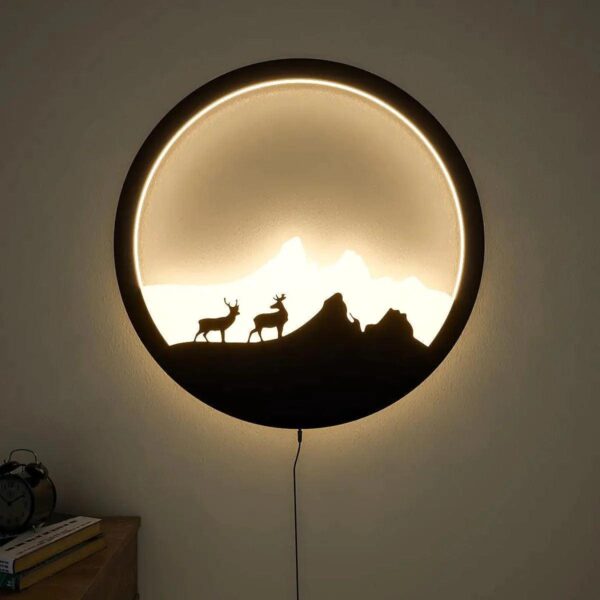beautiful-scenery-deer-wooden-led-wall-light-backlit-wall-art