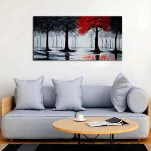 red-and-black-woodland-scene-panoramic-canvas-art