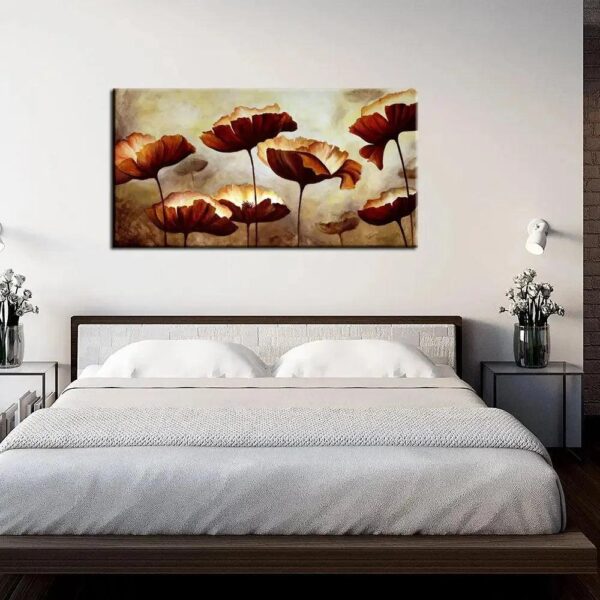 abstract-design-canvas-painting-with-brown-floral-motif