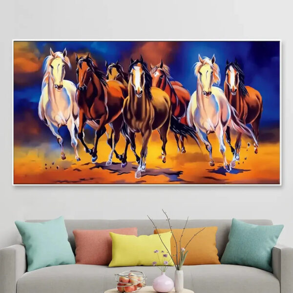 seven-spirited-horses-in-motion-canvas-painting