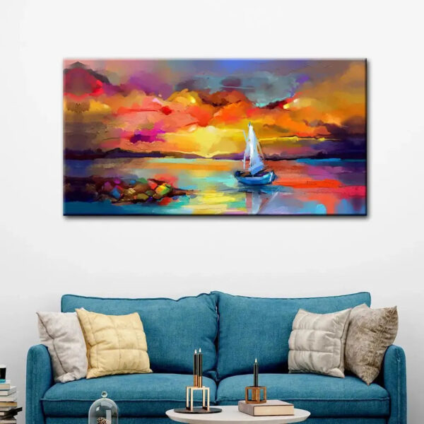 beautiful-abstract-canvas-painting-of-a-ship-amidst-sea-scenery