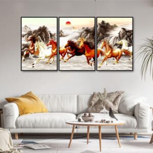 beautiful-running-horses-at-sunset-floating-canvas-wall-painting-set-of-3