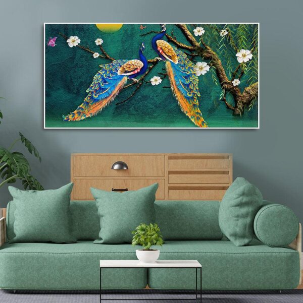 beautiful-pair-of-peacock-canvas-wall-painting