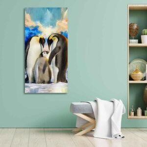 penguins-family-canvas-wall-painting